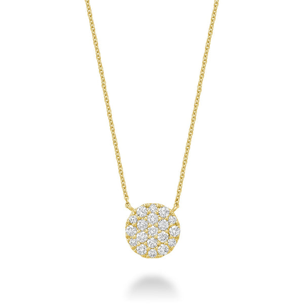 Pave Round Diamond Necklace