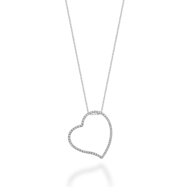 Asymmetrical Diamond Heart Pendant