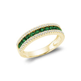 Semi Eternity Precious Stone & Diamond Ring