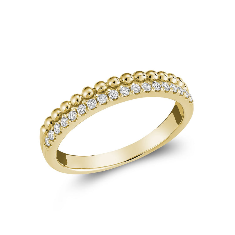 Bead Semi Eternity Diamond Ring