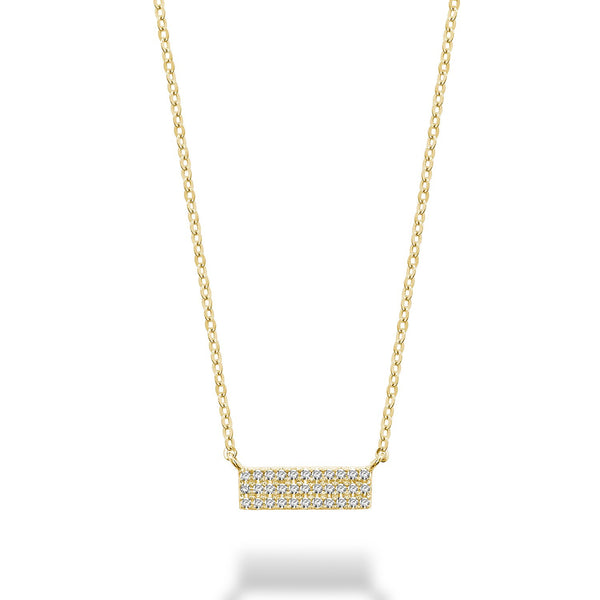 Bar Plate Diamond Necklace