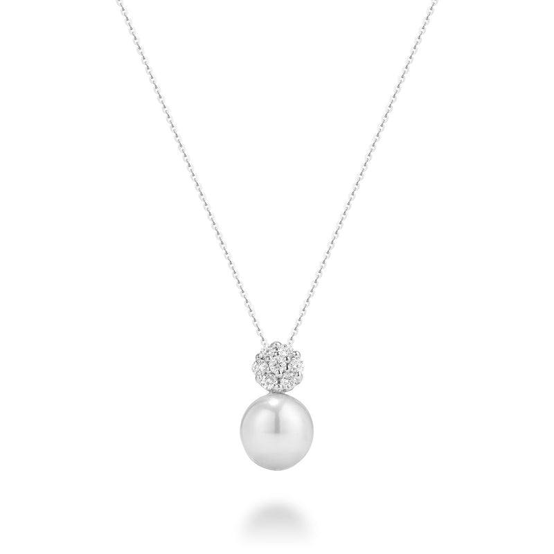 Cultured Freshwater Pearl & Diamond Pendant