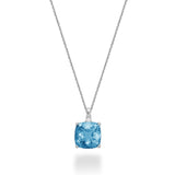 Cushion Cut Created and Precious Stone and Diamond Pendant