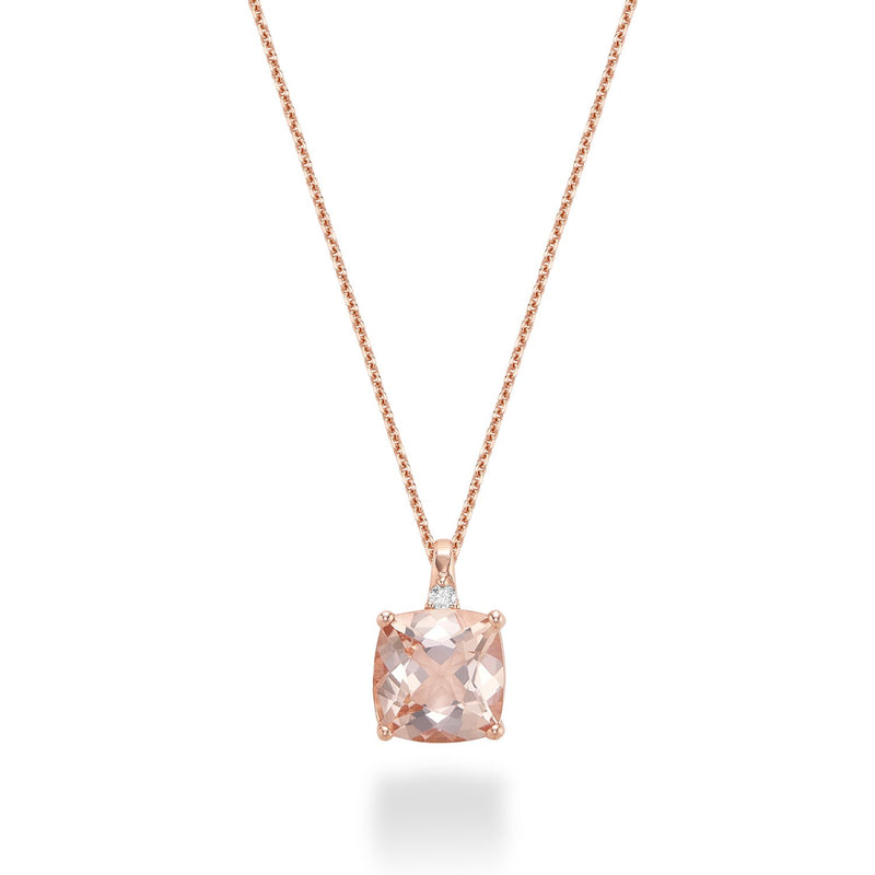 Cushion Cut Created and Precious Stone and Diamond Pendant