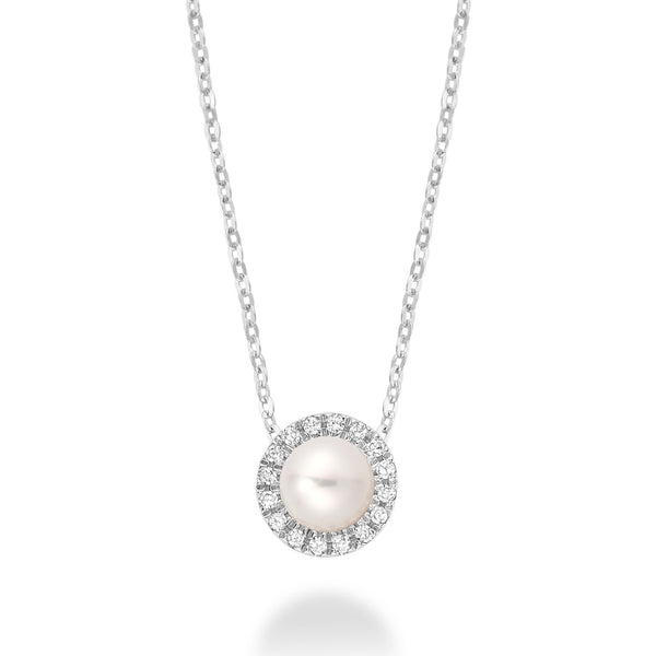 Freshwater Pearl & Diamond Pendant