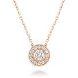 Round Bezel Diamond Milgrain Pendant