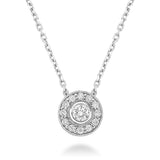 Round Bezel Diamond Milgrain Pendant