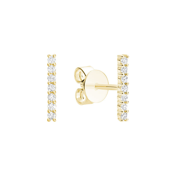 Diamond Bar Stud Earrings