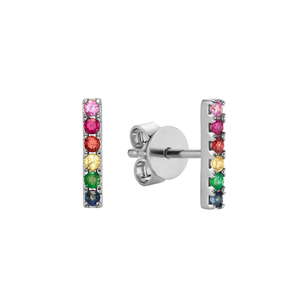 Rainbow Bar Stud Earrings