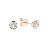 Diamond & Bezel Stud Earrings