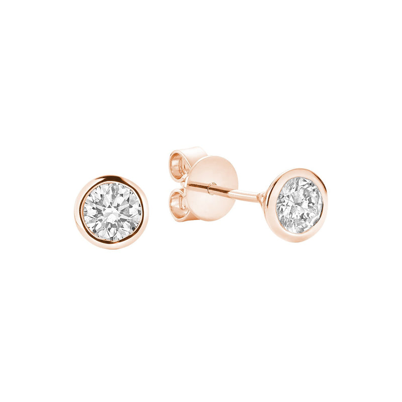 Diamond & Bezel Stud Earrings