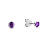 Bezel Set Precious Stone Stud Earrings