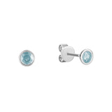 Bezel Set Precious Stone Stud Earrings