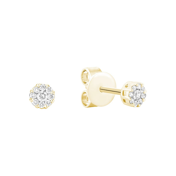 Cluster Diamond Stud Earrings