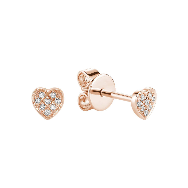 Heart Diamond Stud Earrings